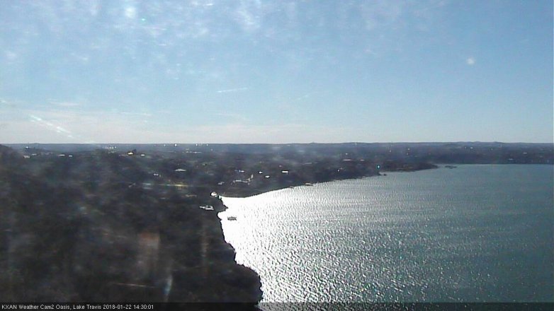 Lake Travis webcam, January 22, 2018 1:40 PM CT