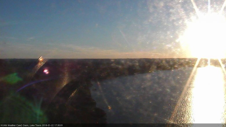 Lake Travis webcam, January 22, 2018 4:55 PM CT