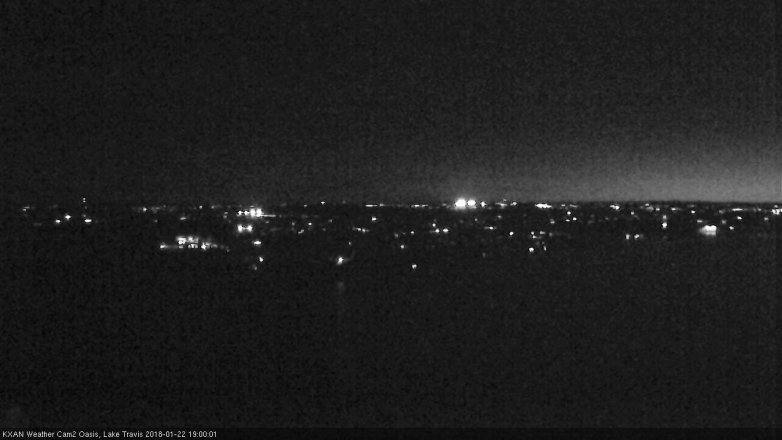 Lake Travis webcam, January 22, 2018 6:15 PM CT