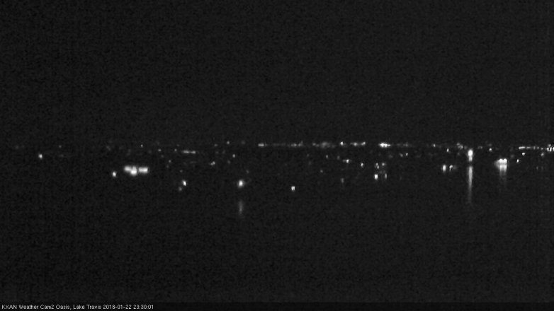 Lake Travis webcam, January 22, 2018 10:40 PM CT