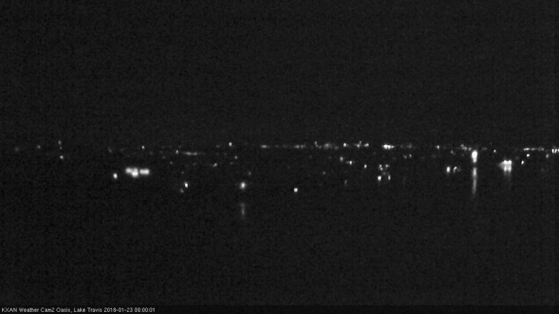 Lake Travis webcam, January 22, 2018 11:05 PM CT