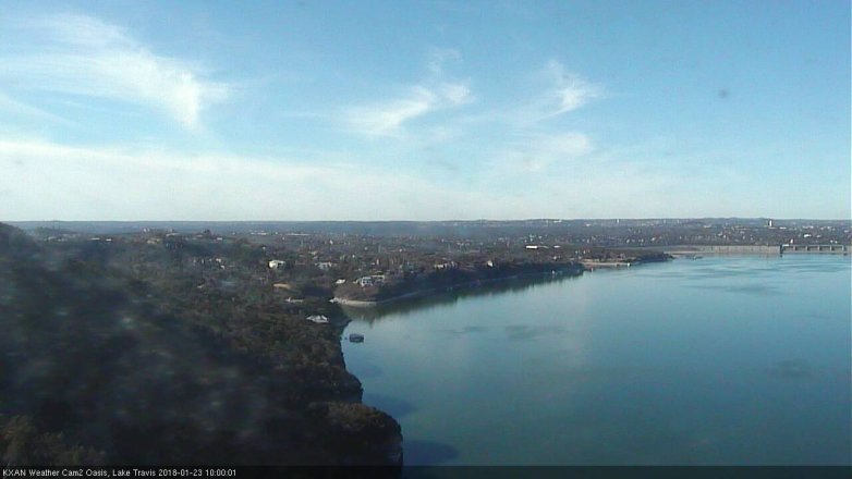 Lake Travis webcam, January 23, 2018 9:25 AM CT