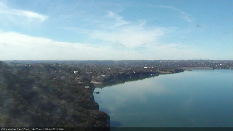 Lake Travis webcam, January 23, 2018 9:55 AM CT