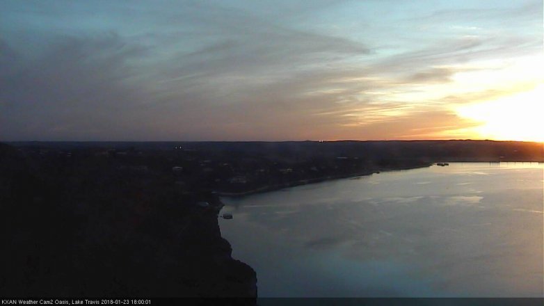 Lake Travis webcam, January 23, 2018 5:20 PM CT