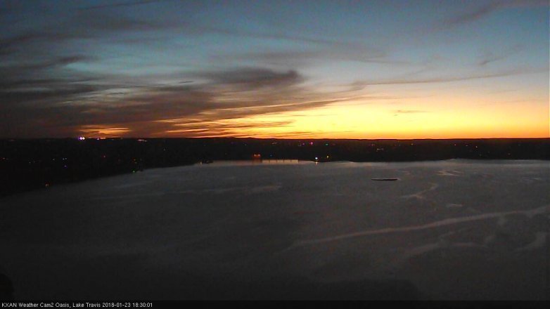 Lake Travis webcam, January 23, 2018 5:50 PM CT