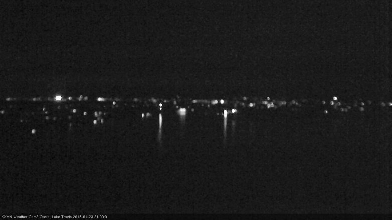 Lake Travis webcam, January 23, 2018 8:05 PM CT