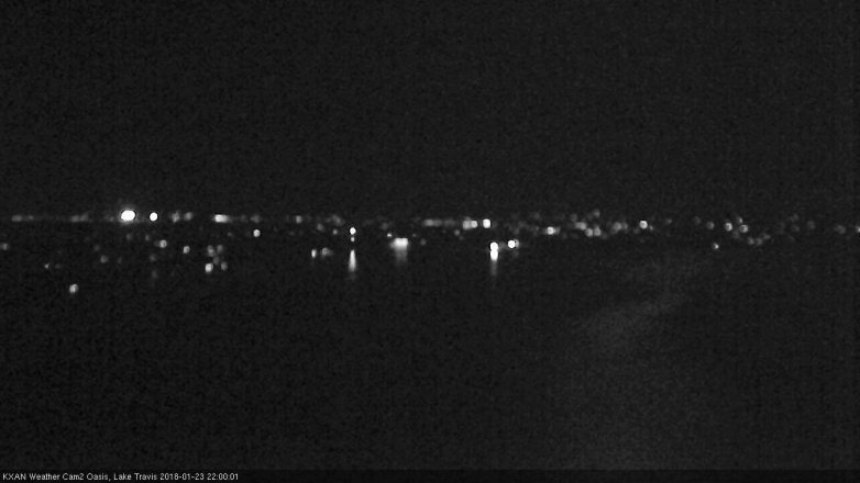 Lake Travis webcam, January 23, 2018 9:05 PM CT