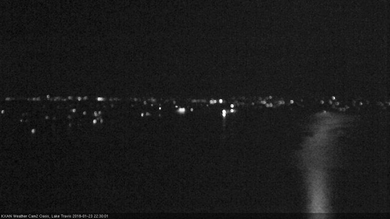 Lake Travis webcam, January 23, 2018 9:50 PM CT