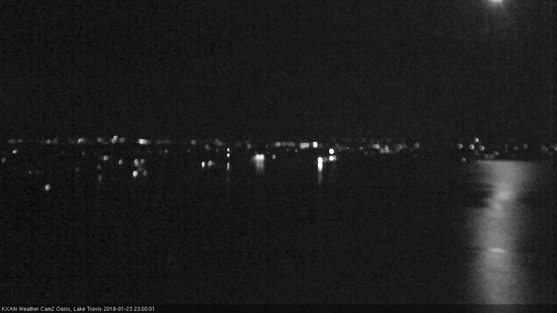 Lake Travis webcam, January 23, 2018 10:20 PM CT