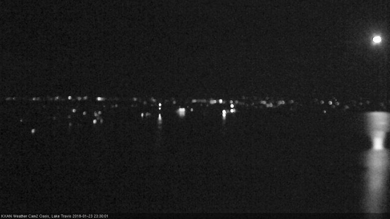 Lake Travis webcam, January 23, 2018 10:35 PM CT