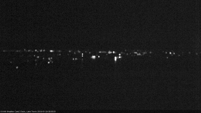 Lake Travis webcam, January 23, 2018 11:25 PM CT
