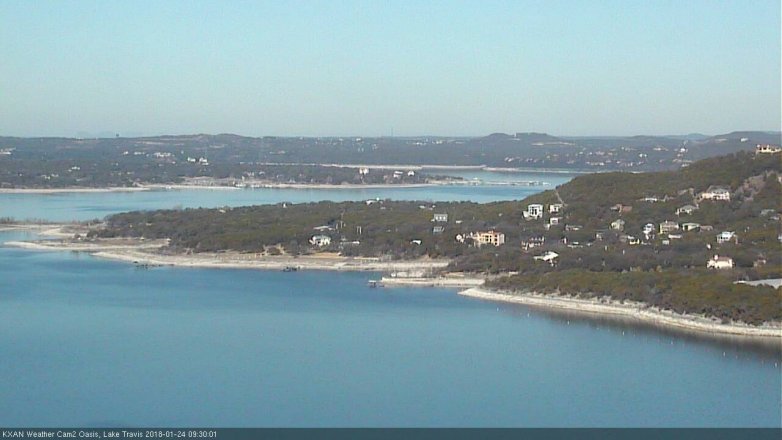 Lake Travis webcam, January 24, 2018 9:00 AM CT