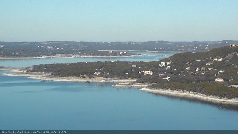 Lake Travis webcam, January 24, 2018 9:20 AM CT