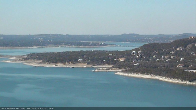 Lake Travis webcam, January 24, 2018 12:35 PM CT