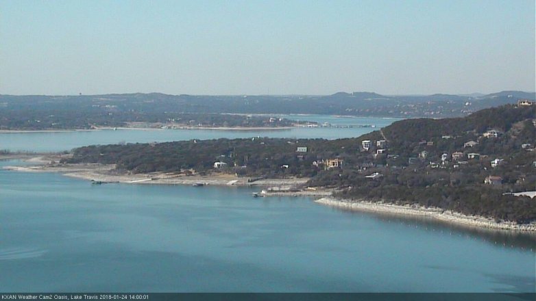 Lake Travis webcam, January 24, 2018 1:30 PM CT