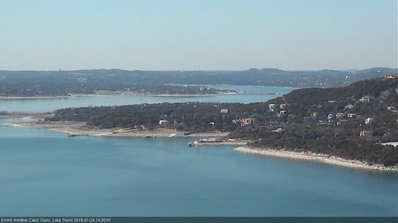 Lake Travis webcam, January 24, 2018 1:35 PM CT