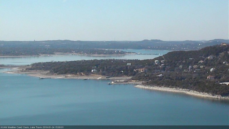 Lake Travis webcam, January 24, 2018 2:20 PM CT