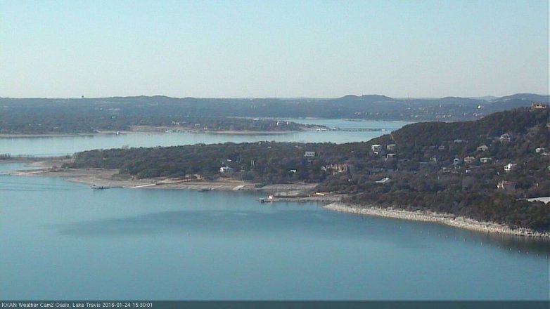Lake Travis webcam, January 24, 2018 2:55 PM CT