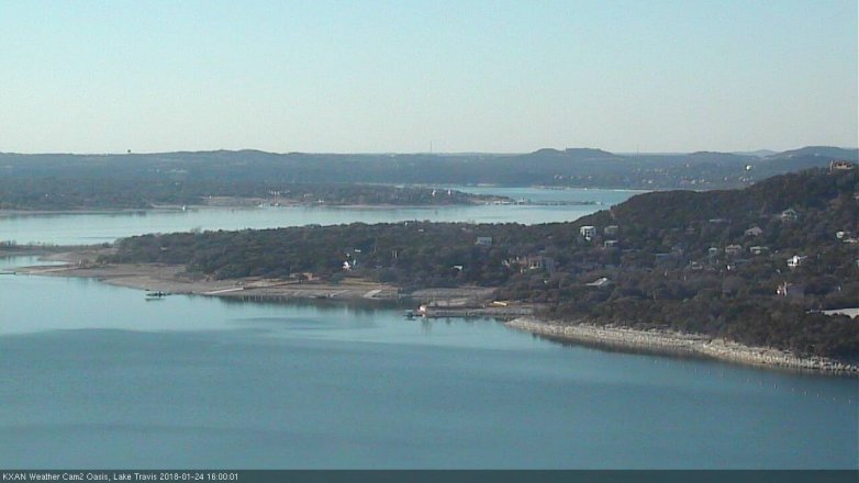Lake Travis webcam, January 24, 2018 3:05 PM CT