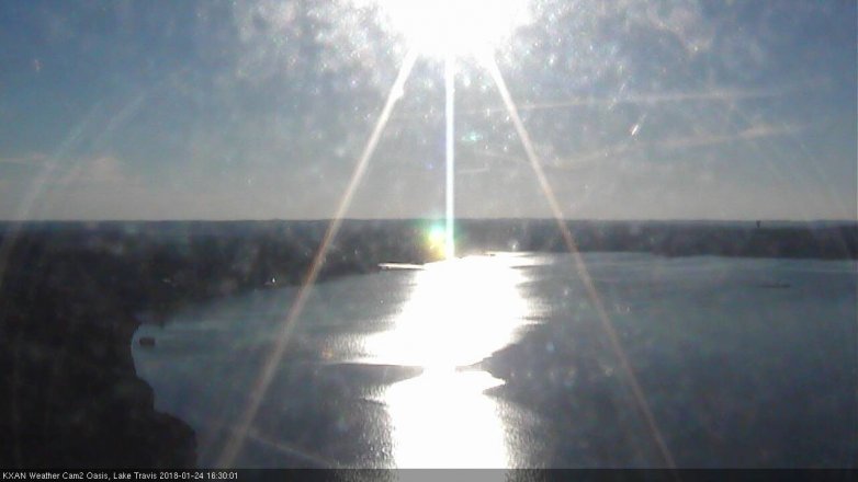 Lake Travis webcam, January 24, 2018 3:55 PM CT