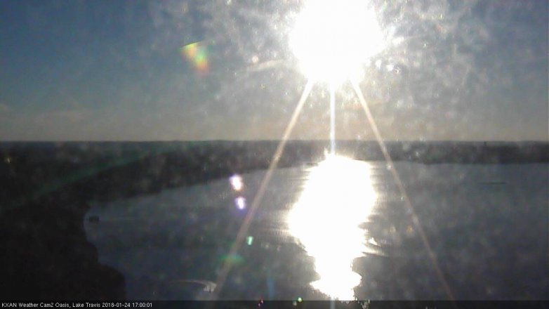 Lake Travis webcam, January 24, 2018 4:15 PM CT