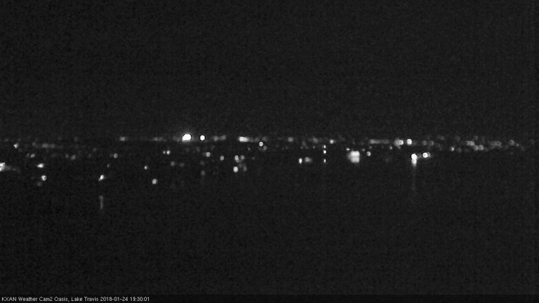 Lake Travis webcam, January 24, 2018 6:55 PM CT