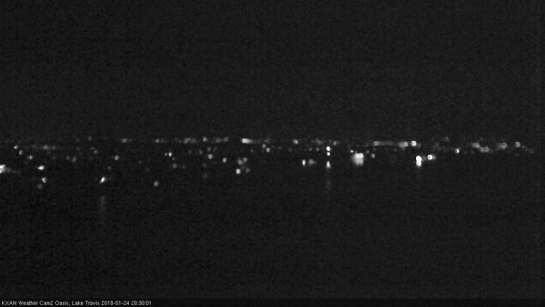 Lake Travis webcam, January 24, 2018 8:00 PM CT