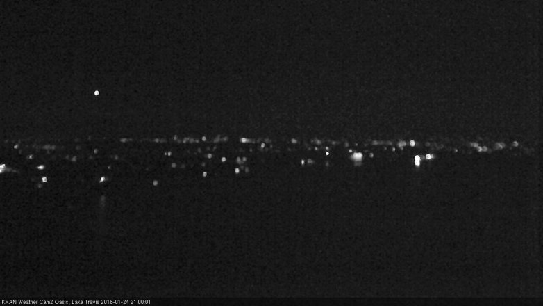 Lake Travis webcam, January 24, 2018 8:15 PM CT