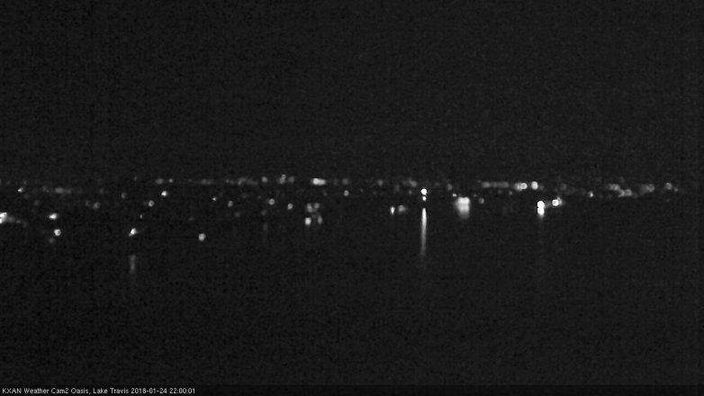Lake Travis webcam, January 24, 2018 9:30 PM CT