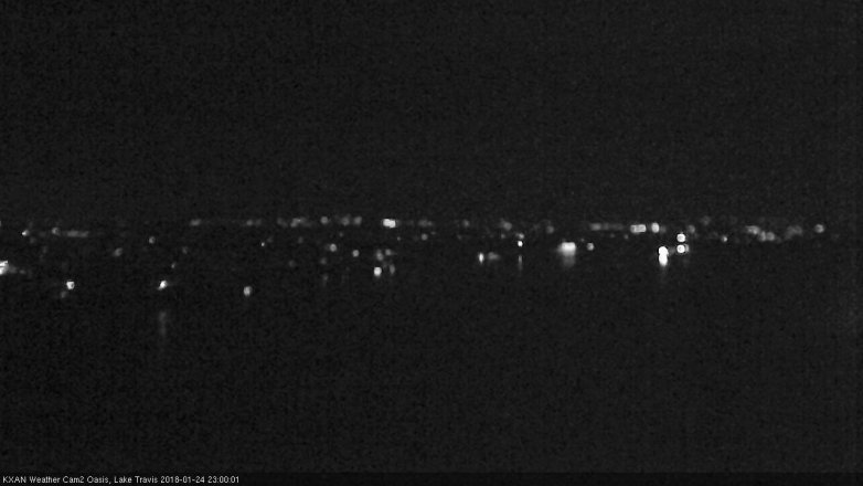Lake Travis webcam, January 24, 2018 10:05 PM CT