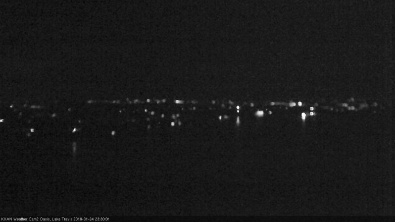 Lake Travis webcam, January 24, 2018 10:35 PM CT