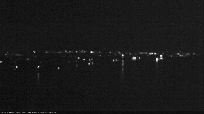 Lake Travis webcam, January 24, 2018 11:15 PM CT