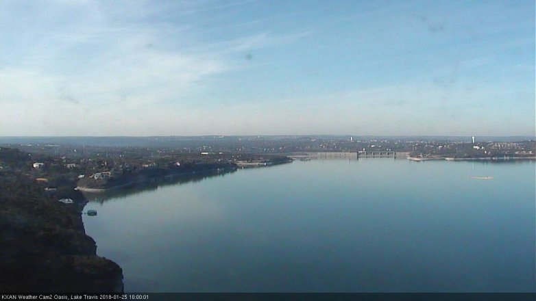 Lake Travis webcam, January 25, 2018 9:25 AM CT