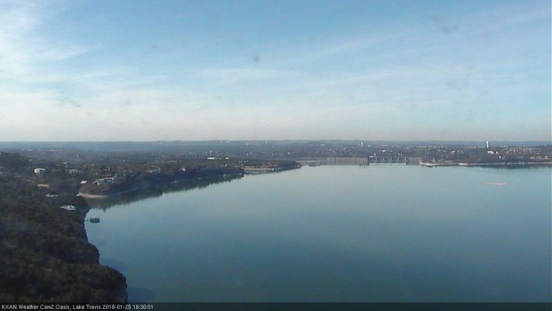 Lake Travis webcam, January 25, 2018 9:45 AM CT