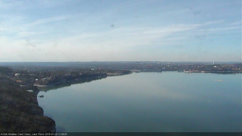 Lake Travis webcam, January 25, 2018 10:20 AM CT