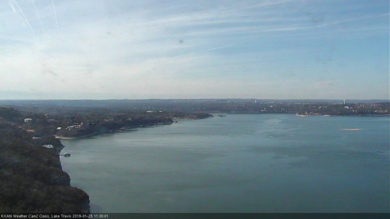 Lake Travis webcam, January 25, 2018 10:40 AM CT