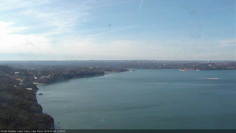 Lake Travis webcam, January 25, 2018 11:10 AM CT
