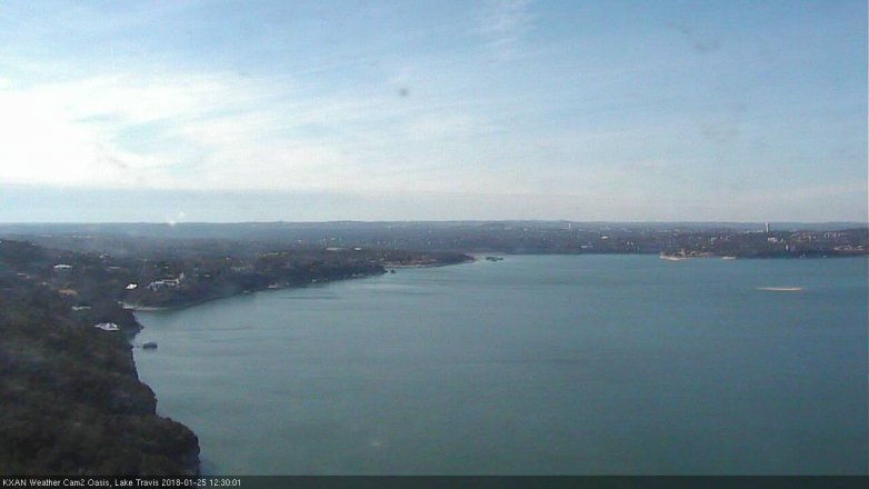 Lake Travis webcam, January 25, 2018 12:00 PM CT