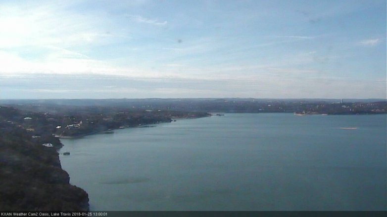 Lake Travis webcam, January 25, 2018 12:30 PM CT