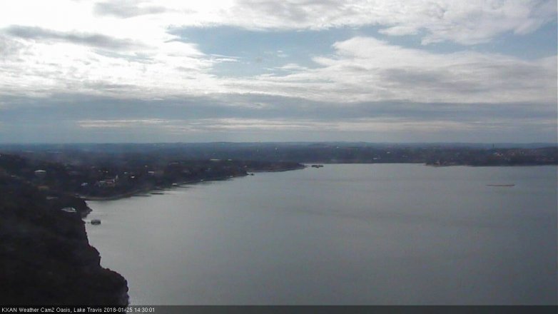 Lake Travis webcam, January 25, 2018 1:55 PM CT