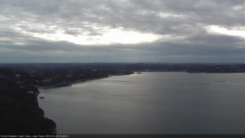 Lake Travis webcam, January 25, 2018 3:35 PM CT
