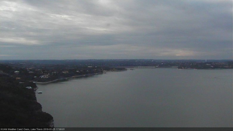 Lake Travis webcam, January 25, 2018 4:20 PM CT