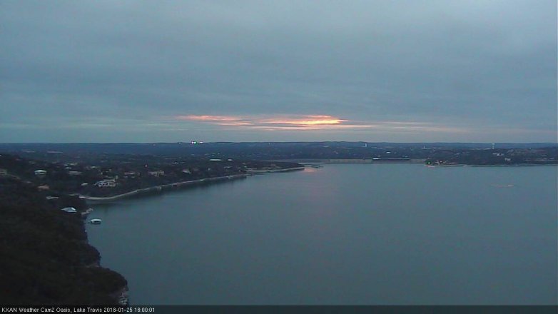 Lake Travis webcam, January 25, 2018 5:25 PM CT