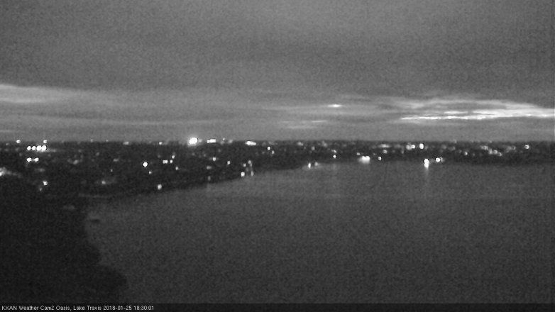 Lake Travis webcam, January 25, 2018 5:50 PM CT