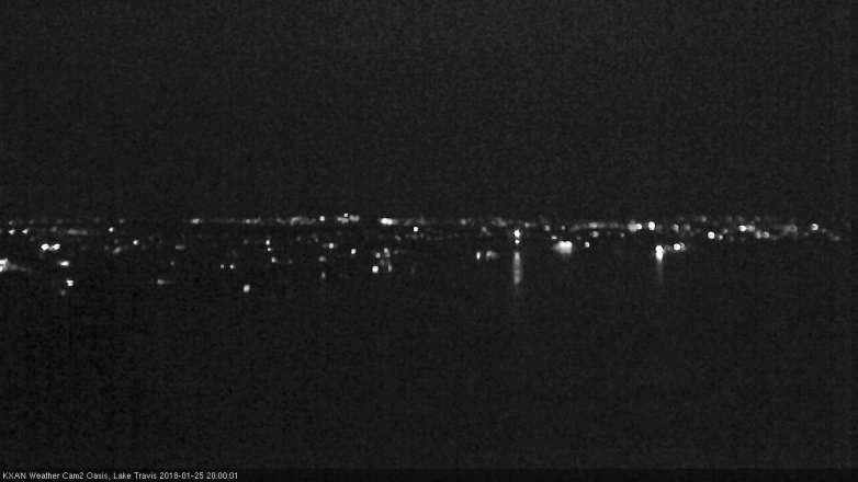 Lake Travis webcam, January 25, 2018 7:05 PM CT