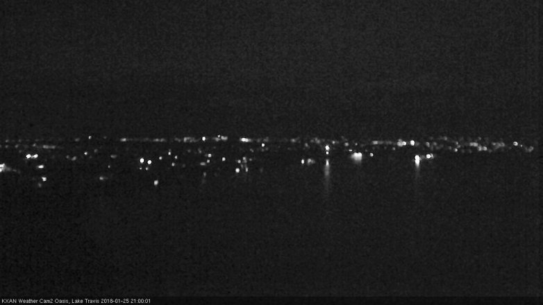 Lake Travis webcam, January 25, 2018 8:30 PM CT