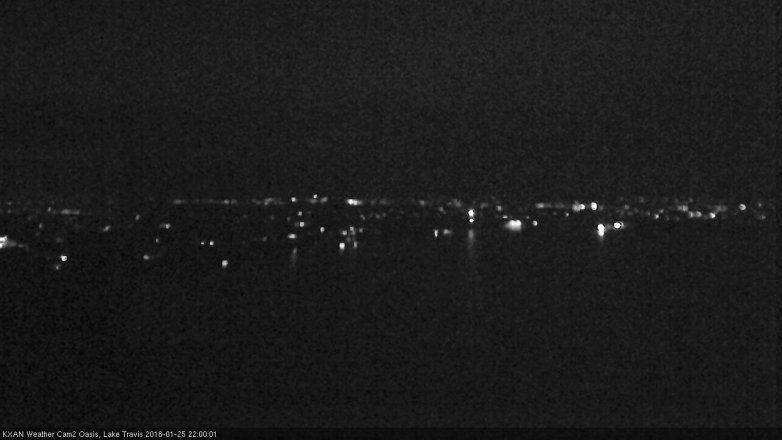 Lake Travis webcam, January 25, 2018 9:15 PM CT