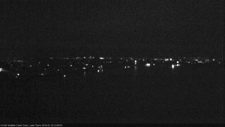 Lake Travis webcam, January 25, 2018 10:20 PM CT