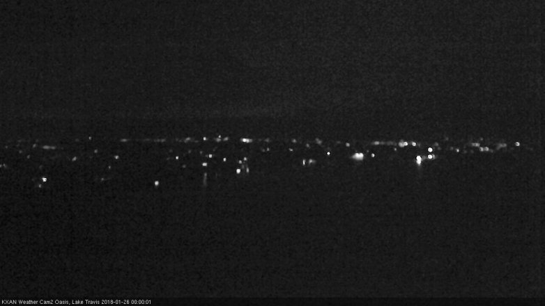 Lake Travis webcam, January 25, 2018 11:20 PM CT