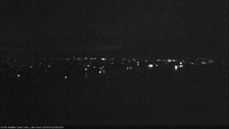 Lake Travis webcam, January 25, 2018 11:35 PM CT